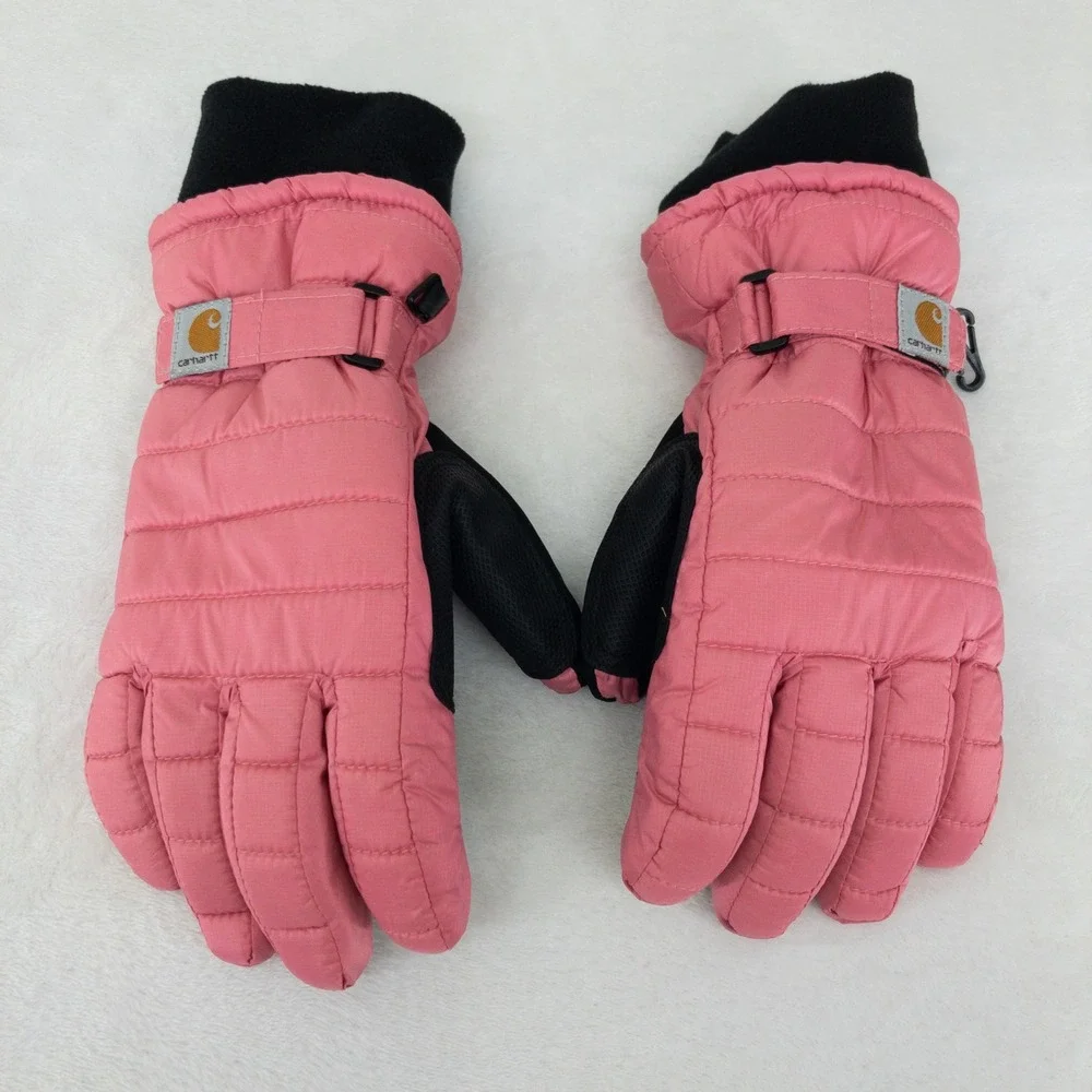 Carhartt Gloves Womens Medium Pink Quilted Insulated Adjustable Winter Outdoor